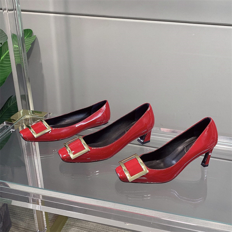 

Fashion Womens High Heels Dress Shoes Designer Luxury Ballet Shoe Leather Sandals Flat Boots Red Heatshoes, Foam