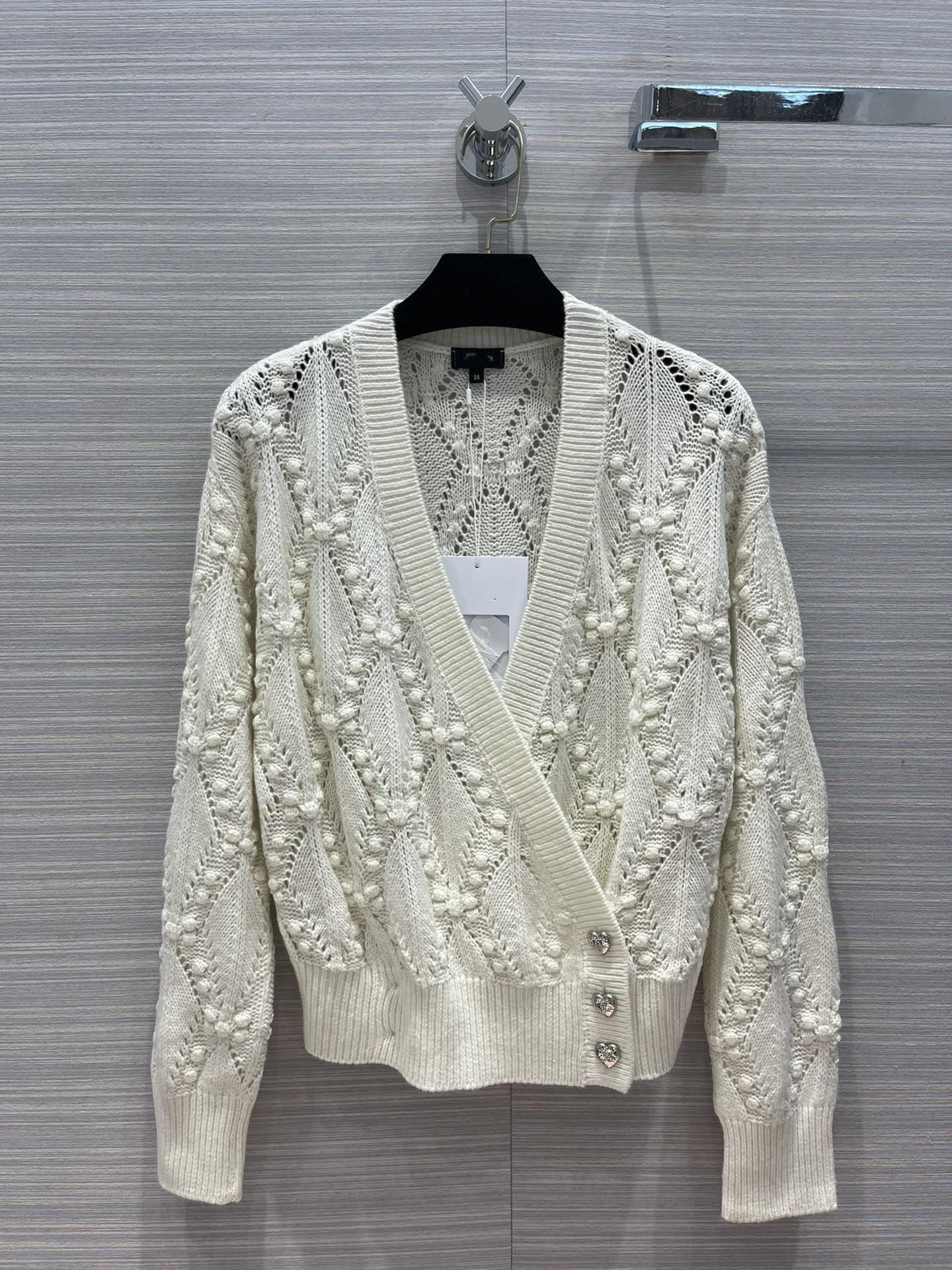 

Milan Runway Sweaters 2021 Autumn V Neck Long Sleeve Print Women' Sweater High End Jacquard Cardigan Designer Sweater 0816-19, Pink