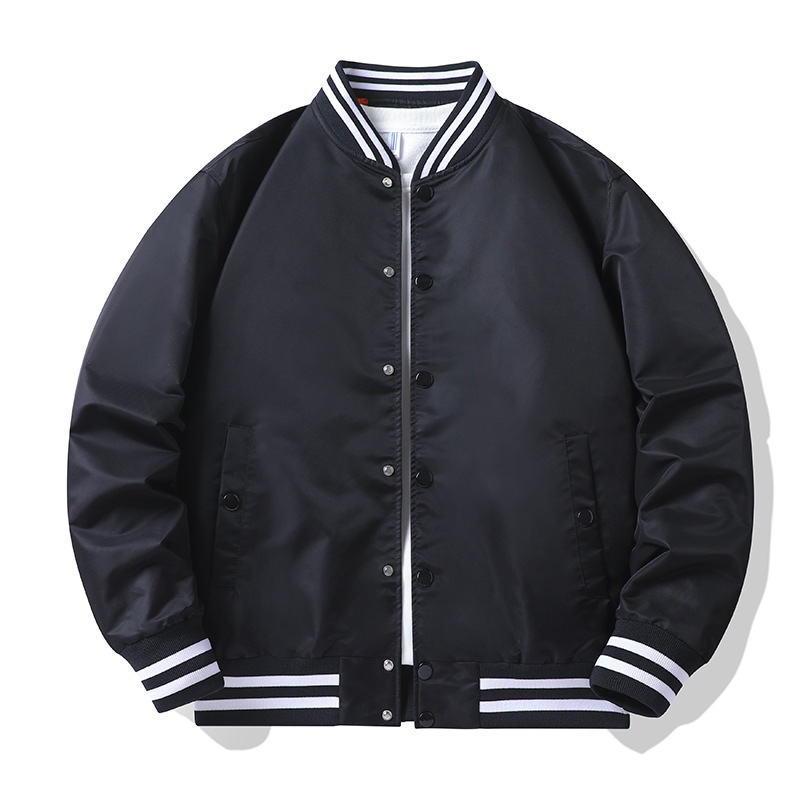 

Baseball Uniform Spring and Autumn Bomber Jacket Couple Jacket Ins Tide Tooling Jacket, Black;brown