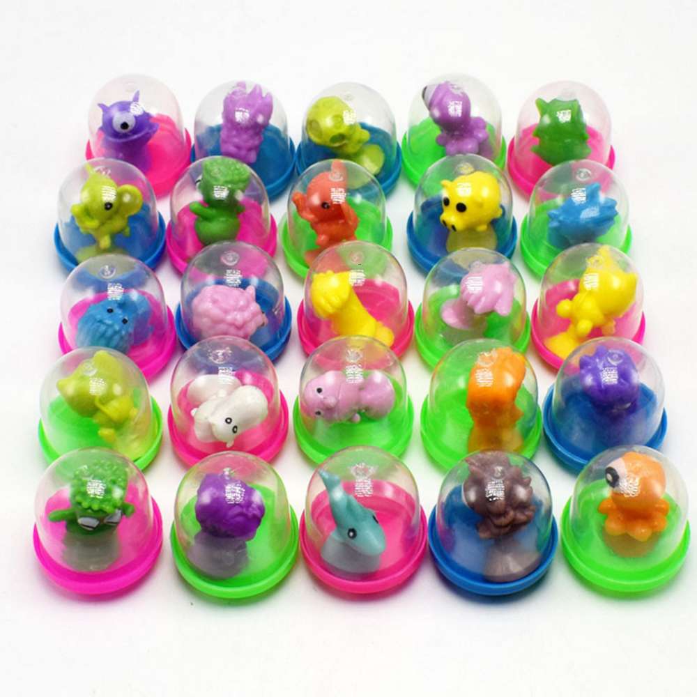 

2021 fun toys10 pcs/set Creative Novelty Mini Strange Suckers Animal surprise capsule egg ball Model Puppets Funny Toy for kids giftfor children