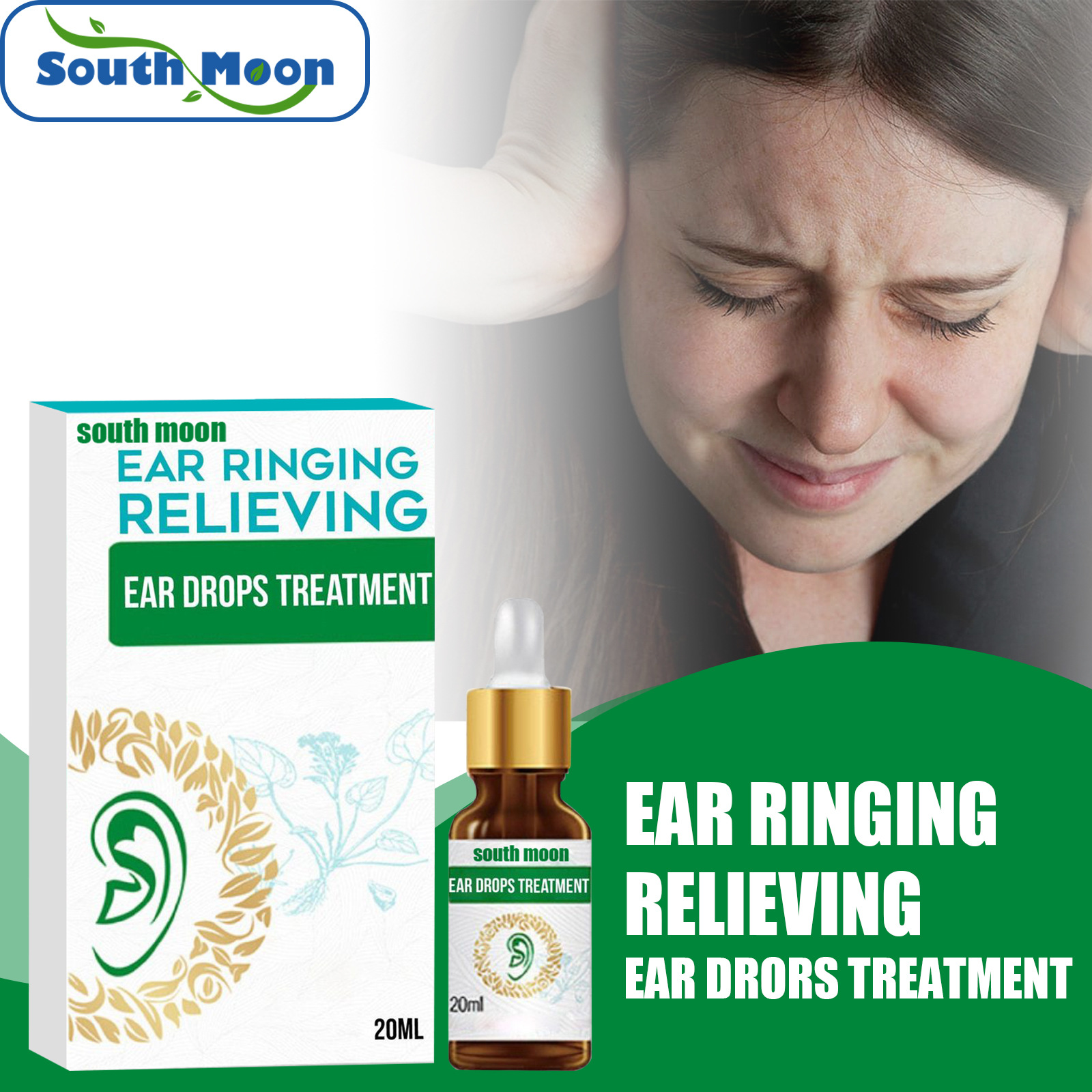 Free freight South Moon OEM ODM Ear Care Supply Tinnitus liquid external auditory canal obstruction nursing cleaning earwax and ear itch-image-754047349