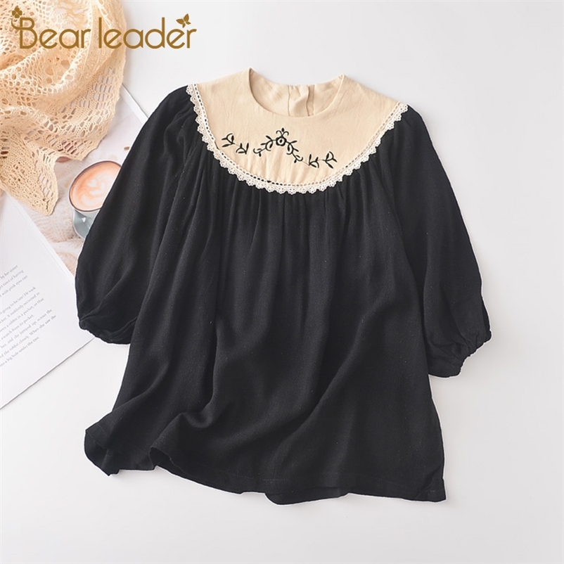 

Embroidery Girls Dress Princess Cute Clothes Flowers es Kids es for 3 7Y 210429, Ah948black