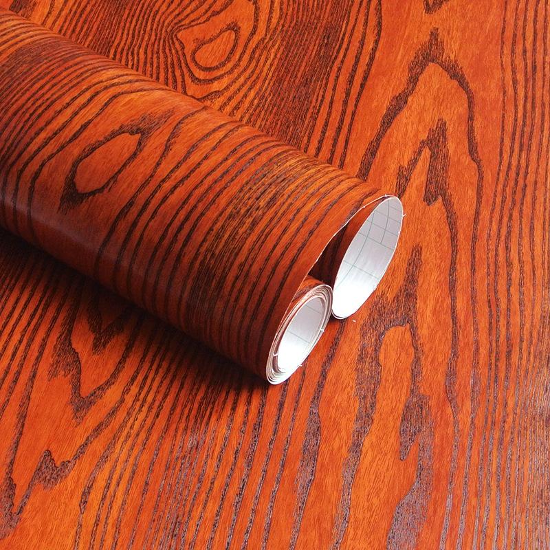 

Wallpapers 3D Wood Grain Self-Adhesive PVC Wallpaper Living Room Bedroom Furniture Showcase El Project Decoration Sticker Contact Paper, Rosewood