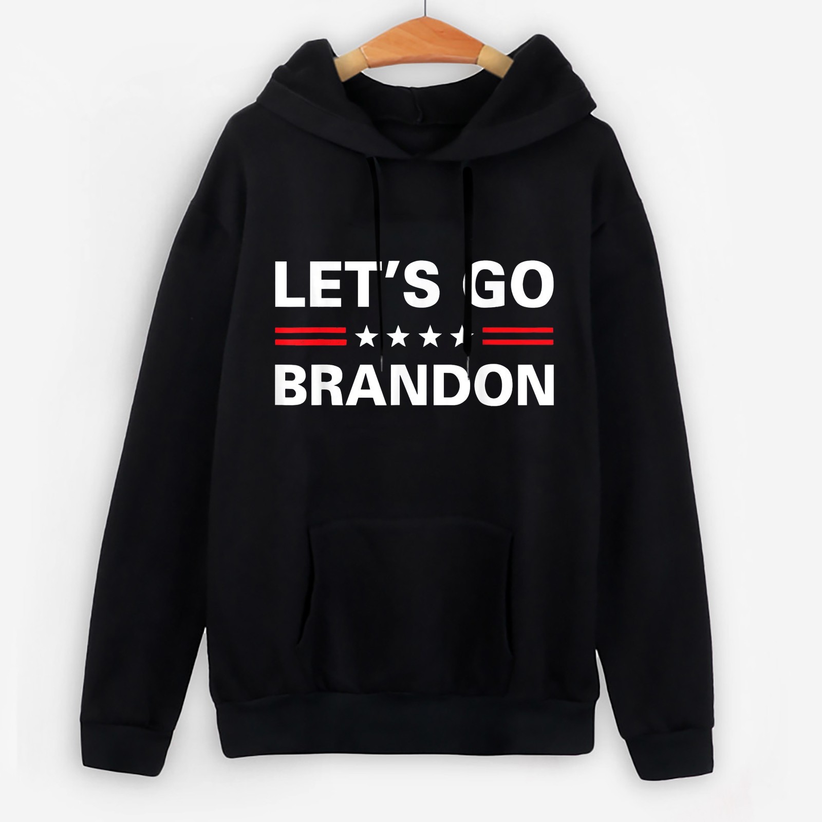 

LET'S GO BRANDON Letter Print Hoodie Men's and Women's Streetwear Fashion Casual Autumn, Black
