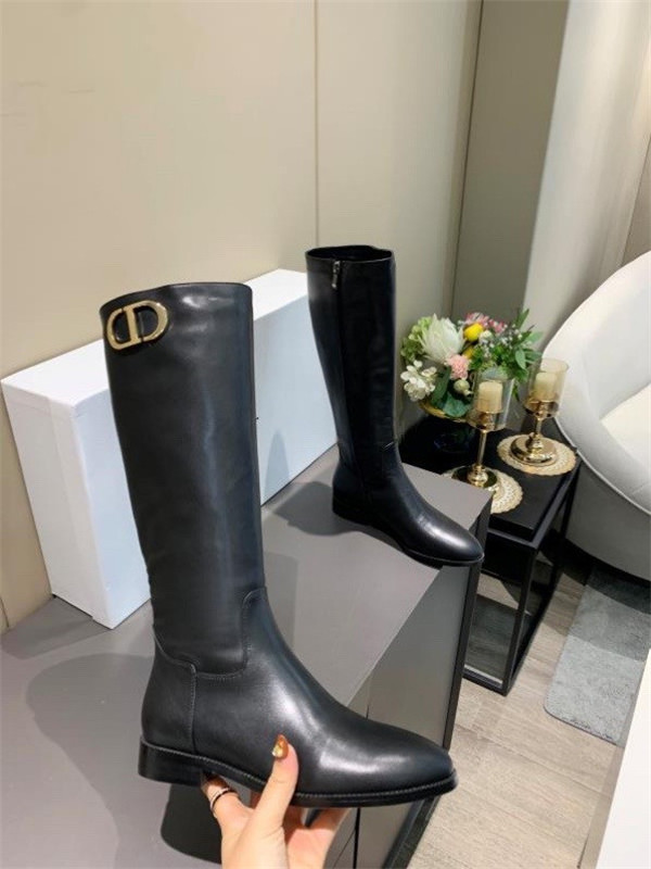 

The latest autumn/Winter 2021 electronic embroidery matching color letters logo round head middle boot for women 34-41, 03