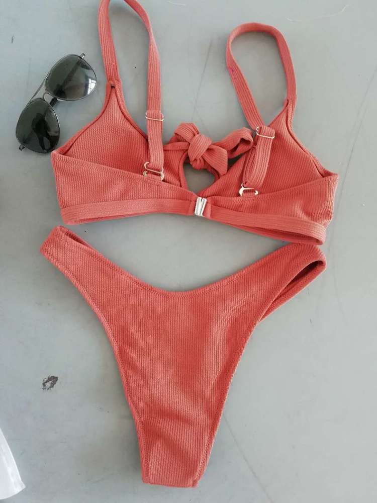 

Sexy Fashion Split Women' Bikini triangl swimwear, Brick pink