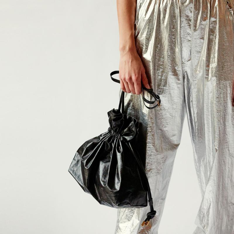 

Waist Bags Drawstring Sack Packs Women Genuine Leather Bag Ladies 2021 Fashion Simple Shoulder, Sky blue