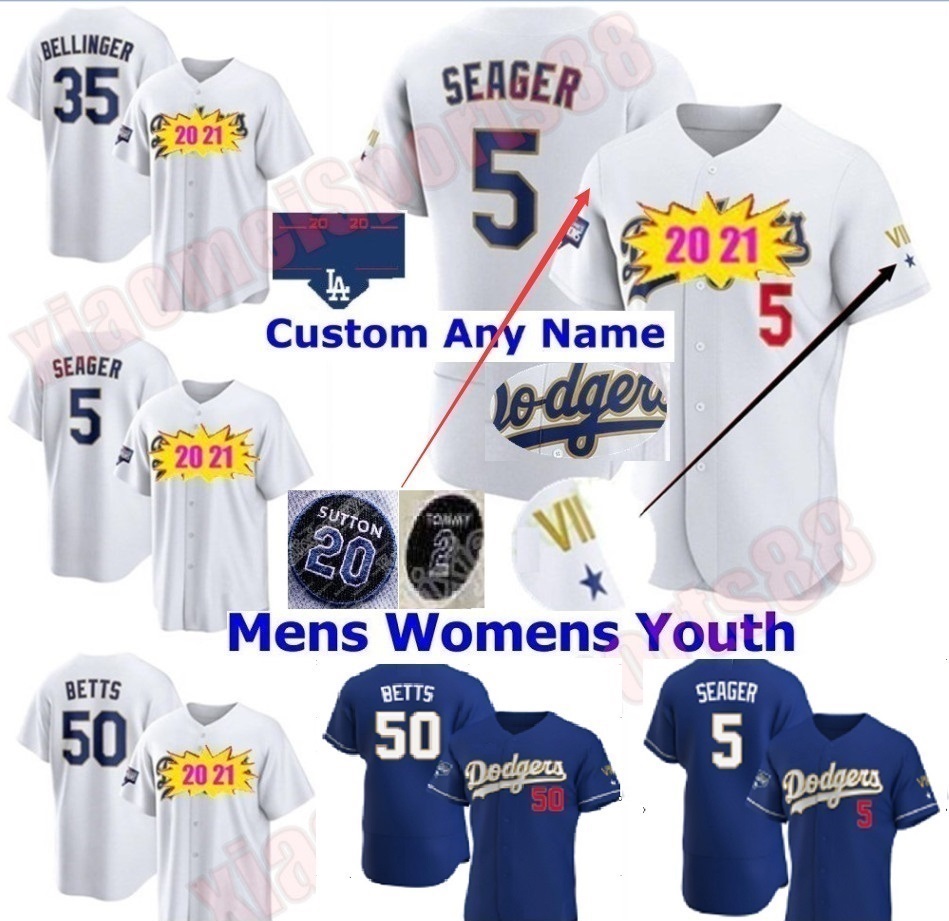 

Los Angeles Men Women kids youth Baseball Jerseys 2021 Cody Bellinger Justin Turner Clayton Kershaw Walker Buehler Dodger Betts Enrique Hernandez, As shown in illustration