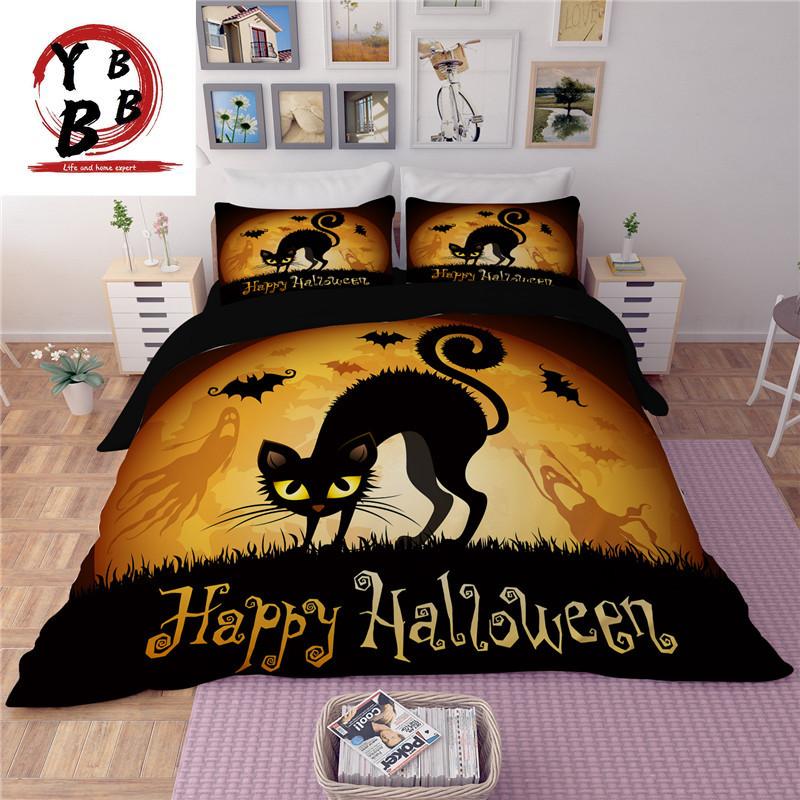 

Bedding Sets Happy Halloween Cat Sense Of Design  Full Queen King Size Bedclothes Duvet Cover Quilt Pillow Cases, Style 3
