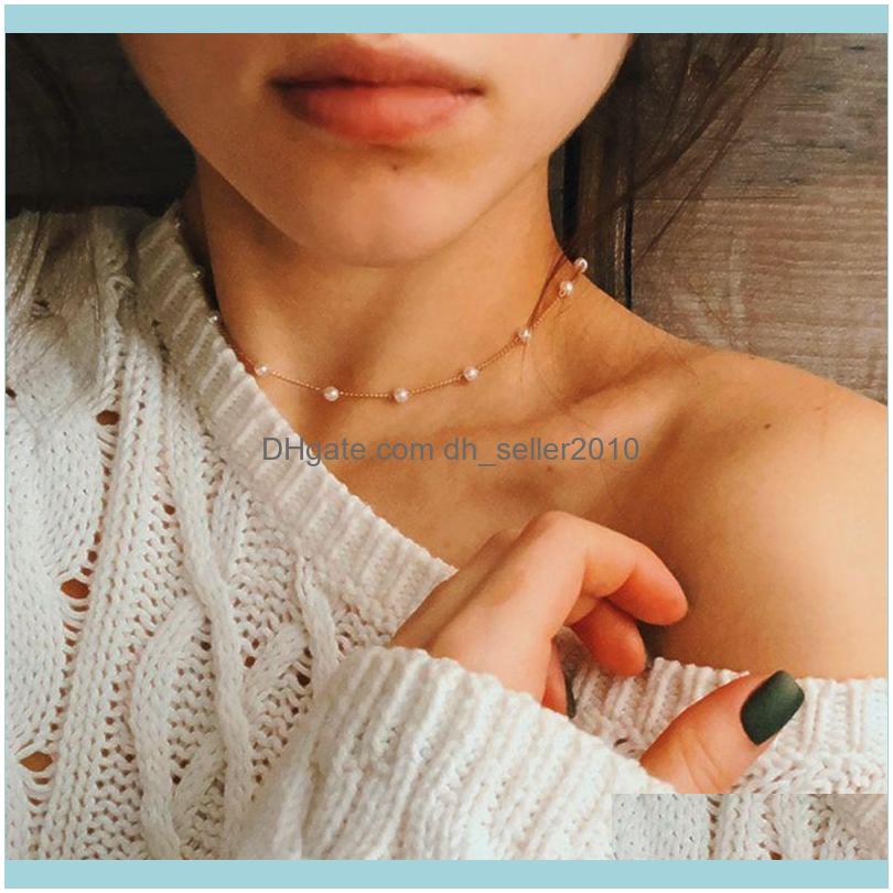 

Necklaces & Pendants Jewelrybohemian Style Simple Pearl Bead Chain Choker Necklace Tassel For Women Korean Boho Fashion Jewelry Aessories Ch