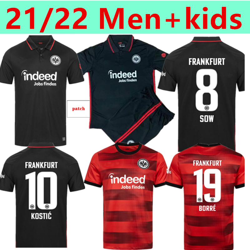 

2021 2022 Eintracht Frankfurt soccer jerseys Die Adler SOW SILVA KOSTIC JOVIC football uniform kids kit HASEBE KAMADA jersey HINTEREGGER maill, 21/22 home