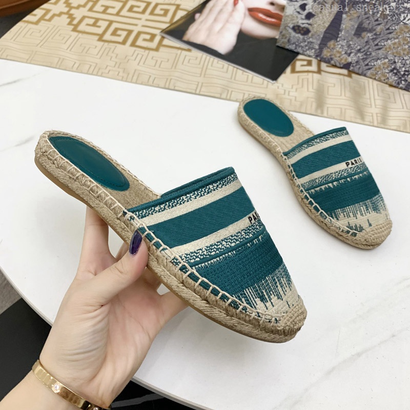 

Women Off mule Dark Nude Deep Ocean Multicolor Embroidered Cotton Slippers Flat Canvas Slides Womens Fashion Embroidery Sandals Casual Flip, Black