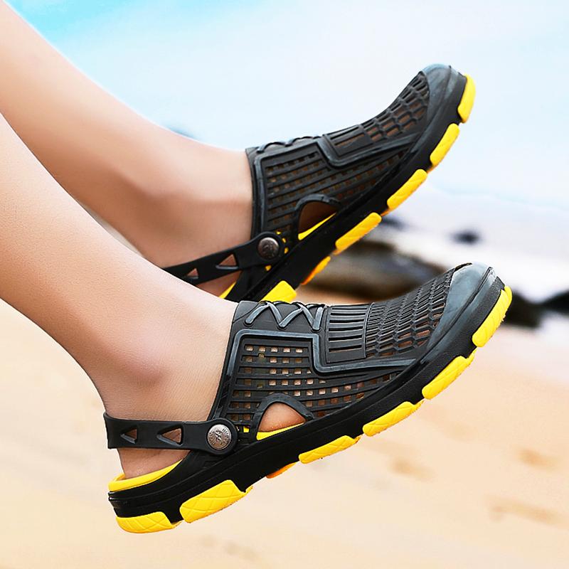 

Sandals Men Summer Flip Flops Slippers Outdoor Beach Casual Shoes Male Water Sandalia Masculina, Black