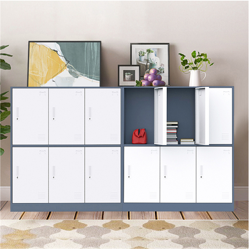 

US stock Bedroom Furniture Locker Storage Cabinet - 6 Metal Wall Lockers for School and Home Storage Organizer