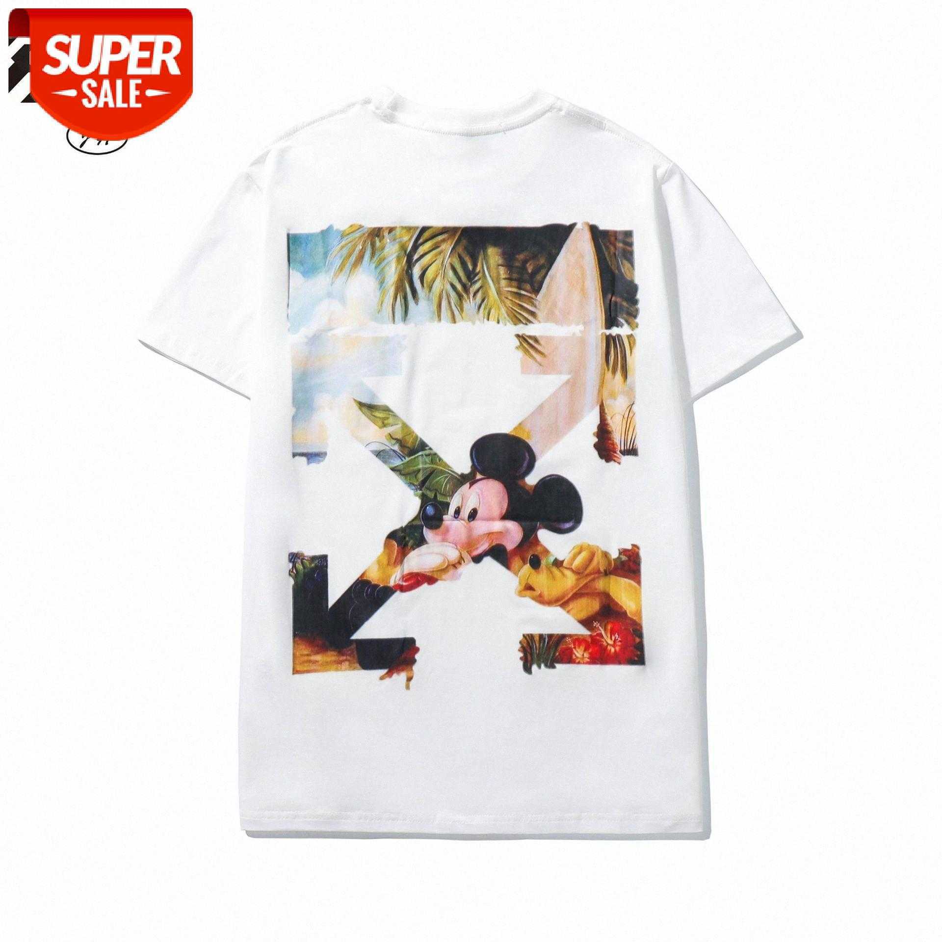 

OW WHITE ss Short Sleeve Arrow Mouse Tape Loose T-shirt Unisex #In7H