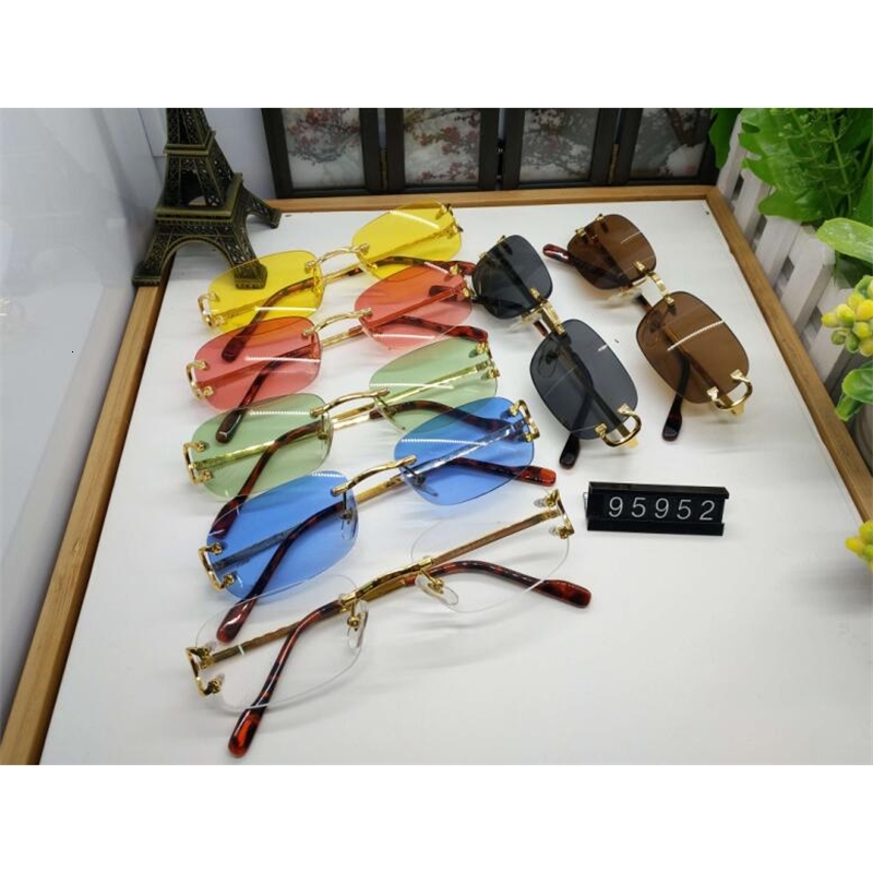 

France sports sunglasses for men environmentally fashion man women glass rimless retro vintage gold frame buffalo sun glassesR86C, White;black