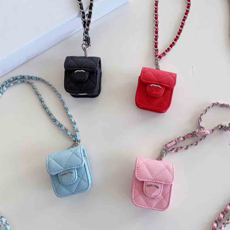 

Luxurys fashion designers airpods 3-chain earphone case for airpods3 earphones protection covers 1 2 leather Exquisite workmanship