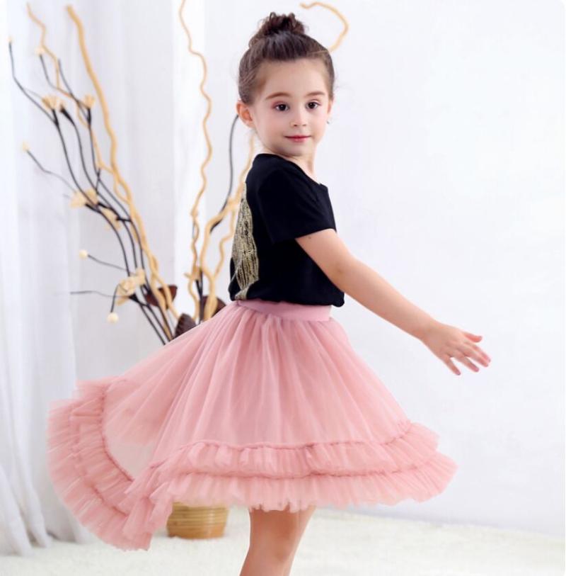 

Skirts INS Swallowtail Princess Sequins Fluffy Pettiskirt Girl Tutu Bowknot Dance Party Kids Ballet Petticoat Soft Fabric, Blue