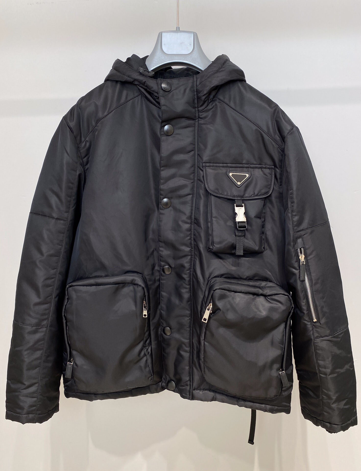 

2021 lastest winter pocket nylon cotton jacket euro size, Black