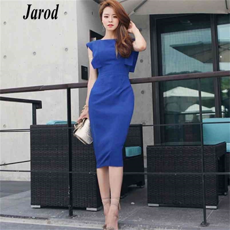 

Women Office Pencil Dress Summer Sleeveless O-Neck Elegant Lady Bodycon Sexy backless Party es Vestios 210519, Picture color
