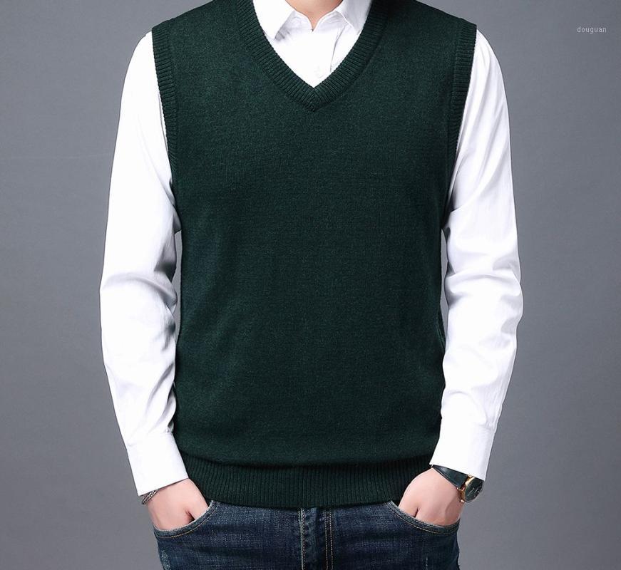 

Men's Vests 2021 High Quality Autum Winter Fashion Brand Knit Sleeveless Vest Pullover Mens Casual Sweaters Designer Woolen Mans Clothes, Black