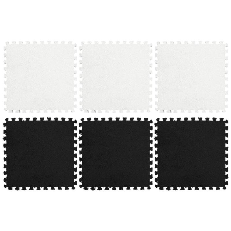

Carpets 6Pcs Froth Play Mats Baby Kids Floor Children Crawl Cushions, Black white