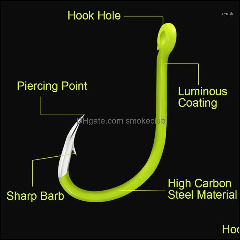 

Sports & Outdoorshigh Luminous Fishhook Carbon Steel Glow In Night Fishing Hooks #8 #9 / #10 #11 #12 #131 Drop Delivery 2021 Krypc