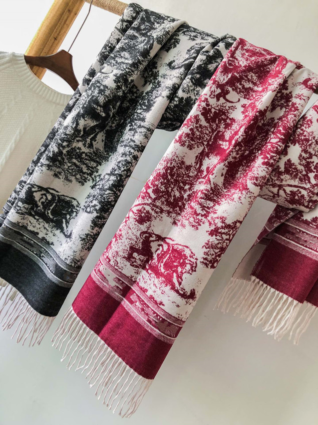 

Classic women's Cashmere scarf Luxury fashion scarfs Printed animal blanket Multi-purpose warm Shawl 3 colors, Blue;gray