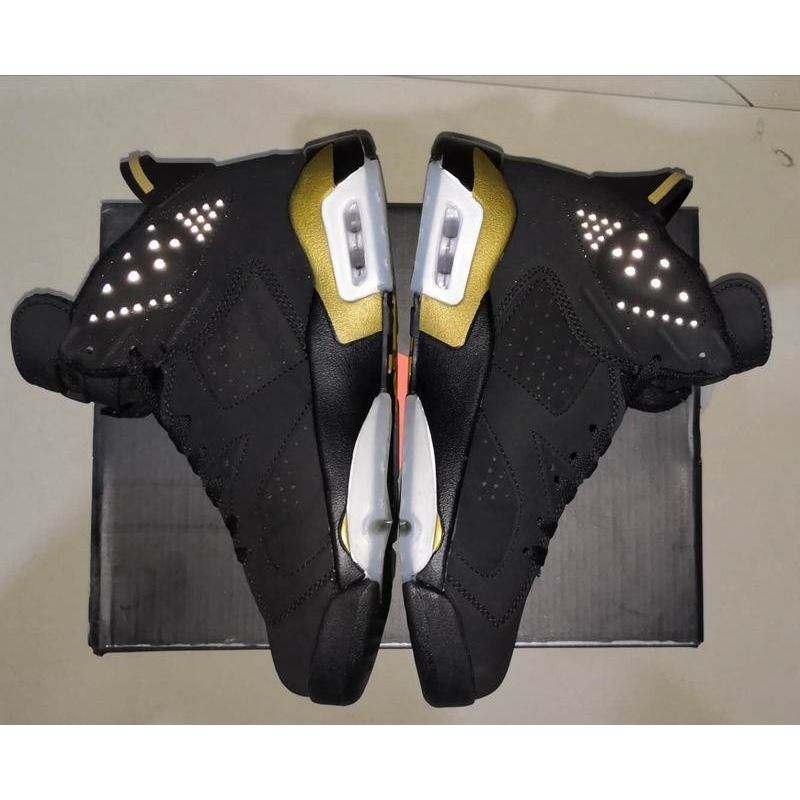 

(With Box) 6 DMP Basketball Shoes Men Black Metallic Gold Defining Moments Sneaker
