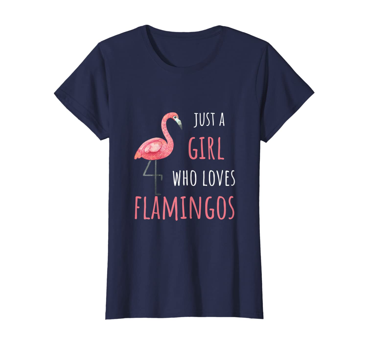 

flamingo t-shirt - just a girl who loves flamingos t-shirt, White;black