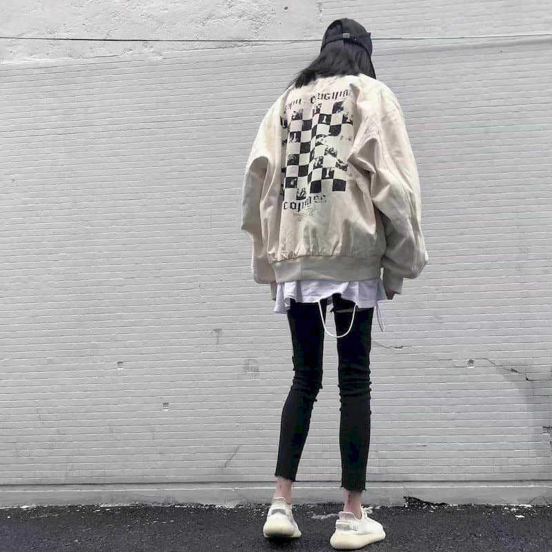 

Hip-hop baseball uniform jacket men women lovers high street spring autumn college style loose coat Plaid printing streetwear 210526, Photo