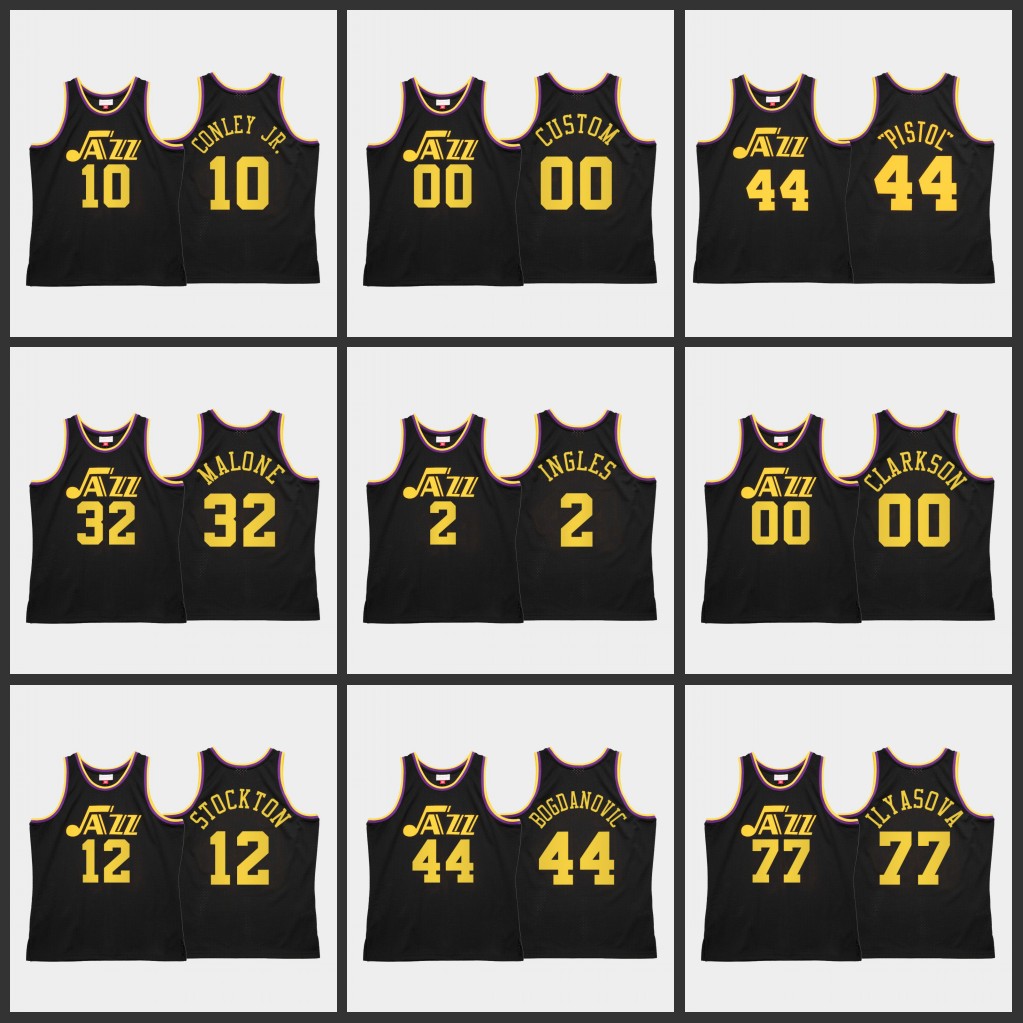 

Utah's Jazz's Men Donovan Mitchell Bojan Bogdanovic John Stockton Joe Ingles Mike Conley Jr. Custom Black Reload 2.0 Classics Jersey