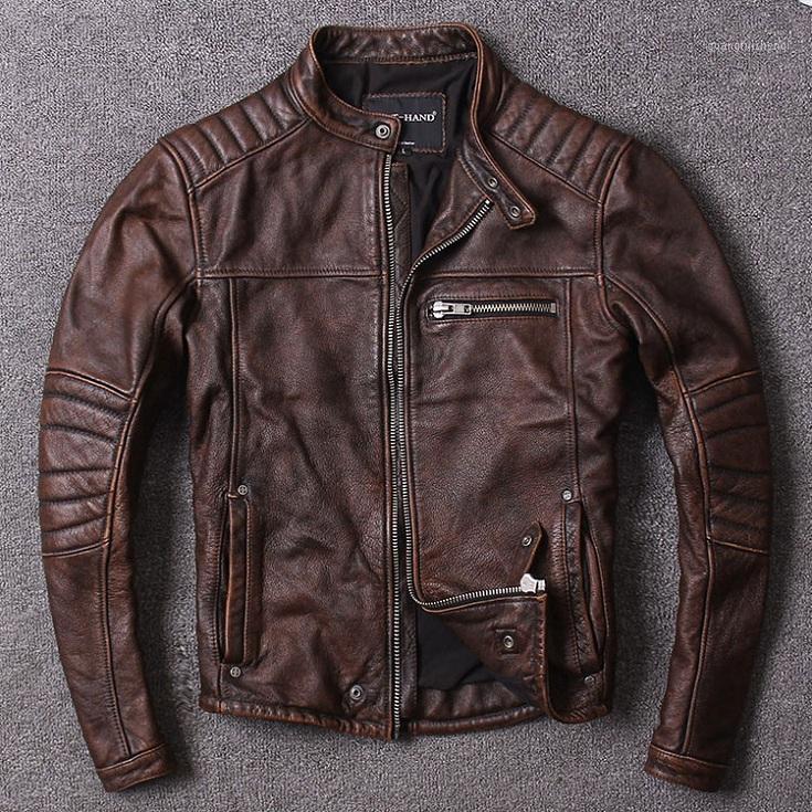 

Style Free Mens . Cowhide Clothes,quality Biker Leather Jacket,fashion Black Genuine Coat.homme Slim,sales Men' & Faux
