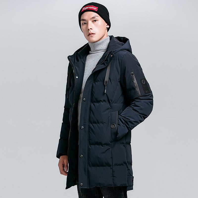 

Men's Down & Parkas High Quality Middle Long Men Winter Warm Coat Big Size Smart Fashion Business Outwear Hooded Thick 4Xl, Black