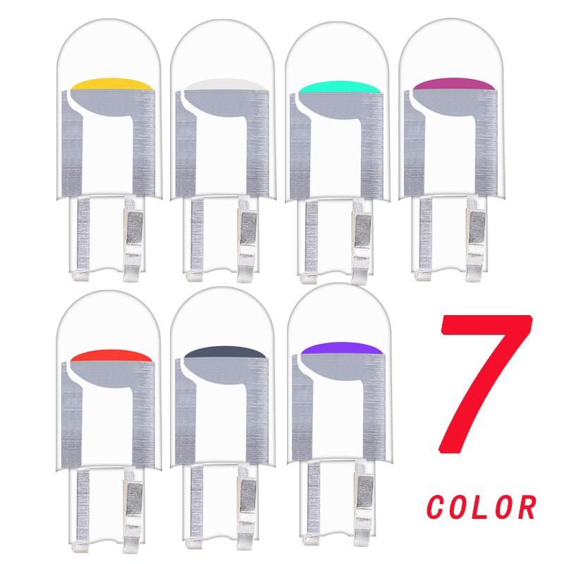 

Emergency Lights 10pcs T10 W5W WY5W 194 168 501 2825 COB LED Glass Shell High Bright Car Wedge Parking Light License Plate Bulbs DC