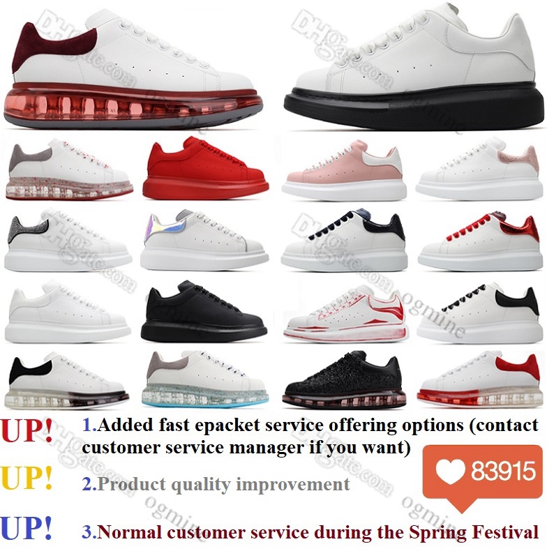 

2022 Top Quality Men Dress Shoes Designer Woman Leather Platform Oversized Sole Sneaker White Black mens womens Luxury velvet suede air cushion flat heel Casual shoe, Hello