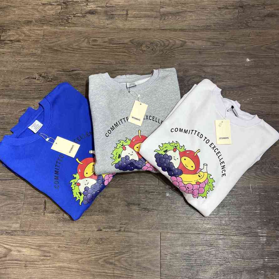 

Men Women 1:1 Best Quality Multicolor Graphic Sweatshirts Hoodie Vetements Cutest Of The Fruits Sweatshirt