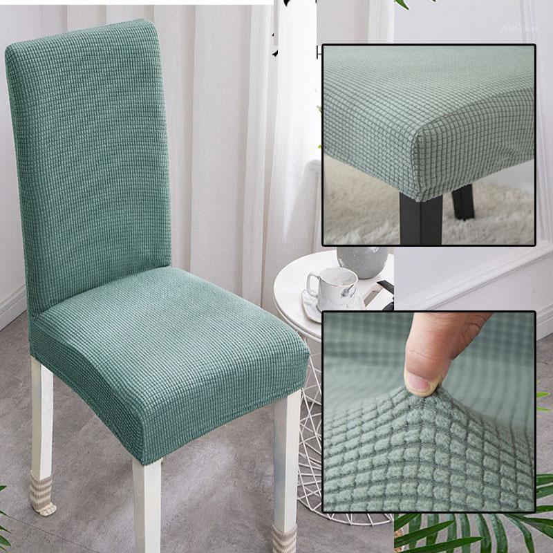 

Elastic Dining Chair Seat Cover Jacquard Spandex Slipcover Protector Case Office Banquet Housse De Chaise Kitchen Covers