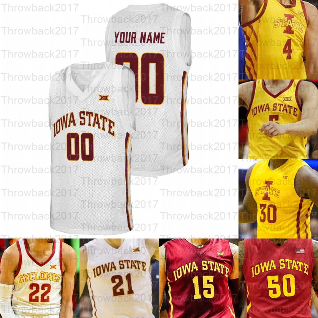 

Custom Iowa State Cyclones Basketball jerseys George Conditt IV Tyrese Haliburton Rasir Bolton Young Griffin Jacobson, White i