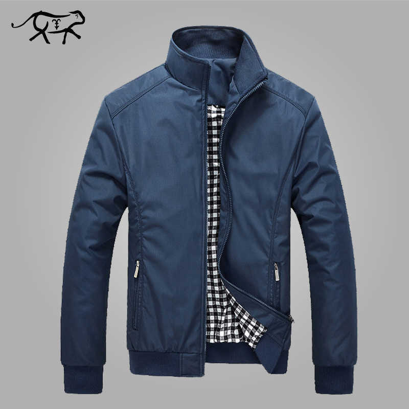 

Jacket Men Spring Autumn Men's New Casual Jackets Regular Stand Collar Slim Fit Thin Coat Male Overcoats Wind Breaker Wholesale X0621, Dark blue