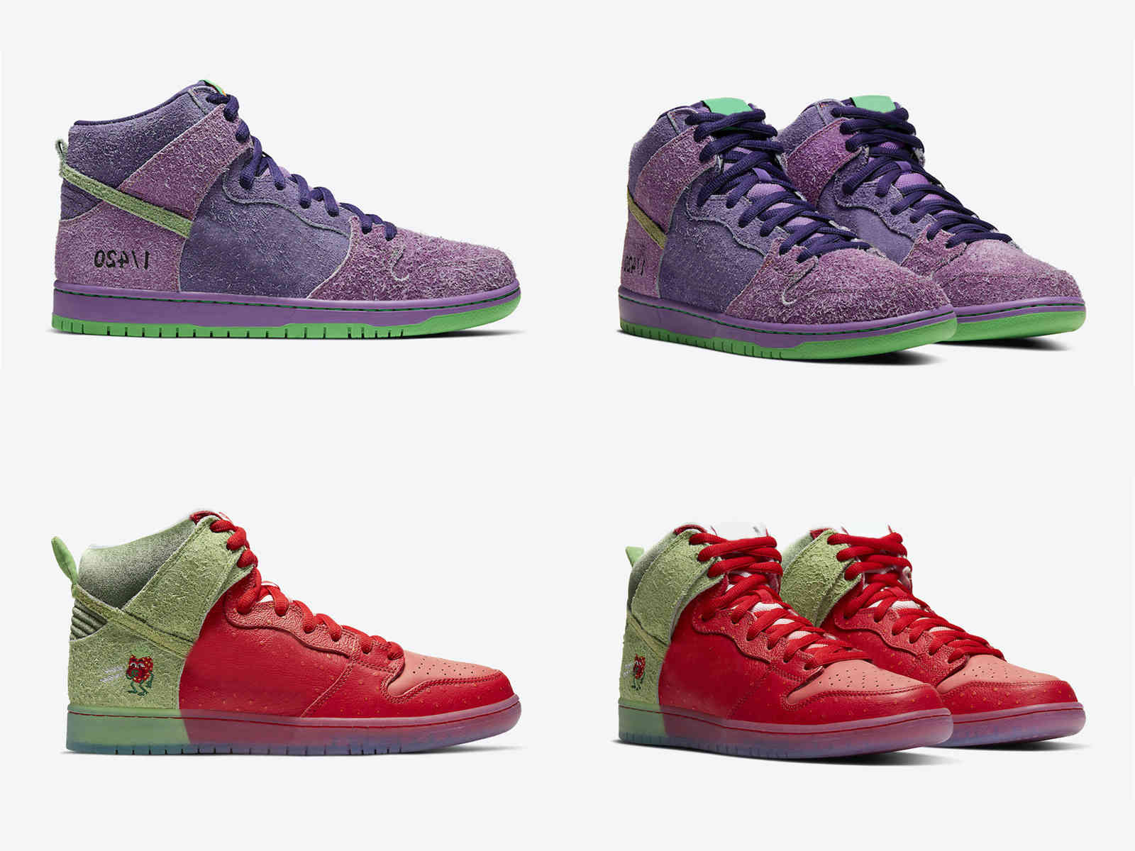

Shoes Authentic Dunk High Pro SB Reverse Skunk Purple Strawberry Cough Men University Red Spinach Green Magic Ember Sneakers, Bubble wrap packaging