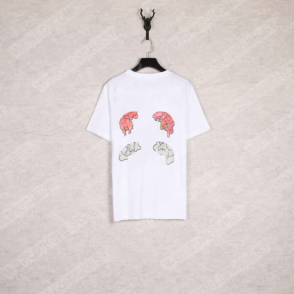 

Off Mode Katoen Korte Mouwen Heren Top T shirt Couples of Licht Blauw Black White Mens Print T-shirt Casual Tee Terug Afdrukken, Extra shipping fees not product