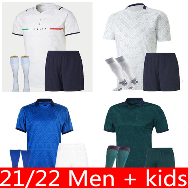 

2021 2022 Italy soccer jersey INSIGNE Renaissance 21 22 football shirt set CHIELLINI BONUCCI BERNARDESCHI BELOTTI BARELLA men kids kit uniforms, Black;yellow
