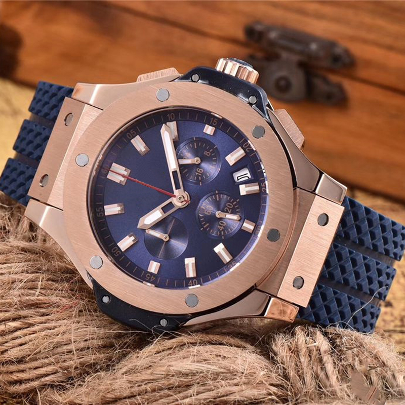 

Luxury Fashion New Mens Quartz Movement Watch Sports men Designer Watches Calendar Wristwatches Wathes808, Color 1