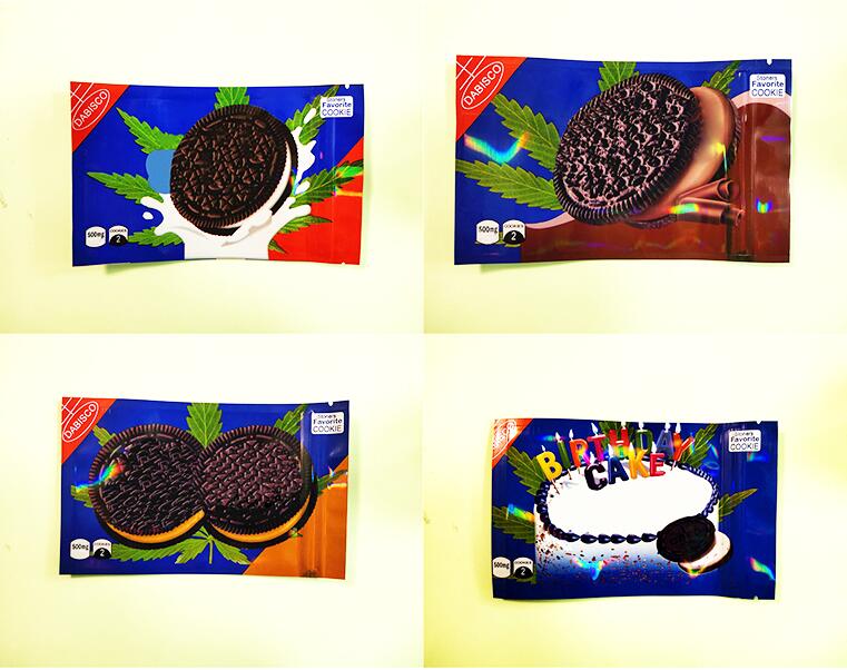 

STONEO 2021 500mg empty Stoneo Cookie bag resealable Edible holographic packaging mylar bags smell proof