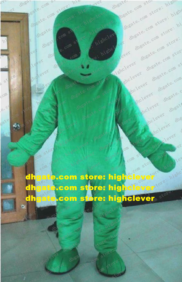 

Cool Green Extra-terrestrial Alien Mascot Costume Extraterrestrial Intelligent Beings Saucer Man Mascotte Costumes With Big Black Eyes No.5965, As in photos