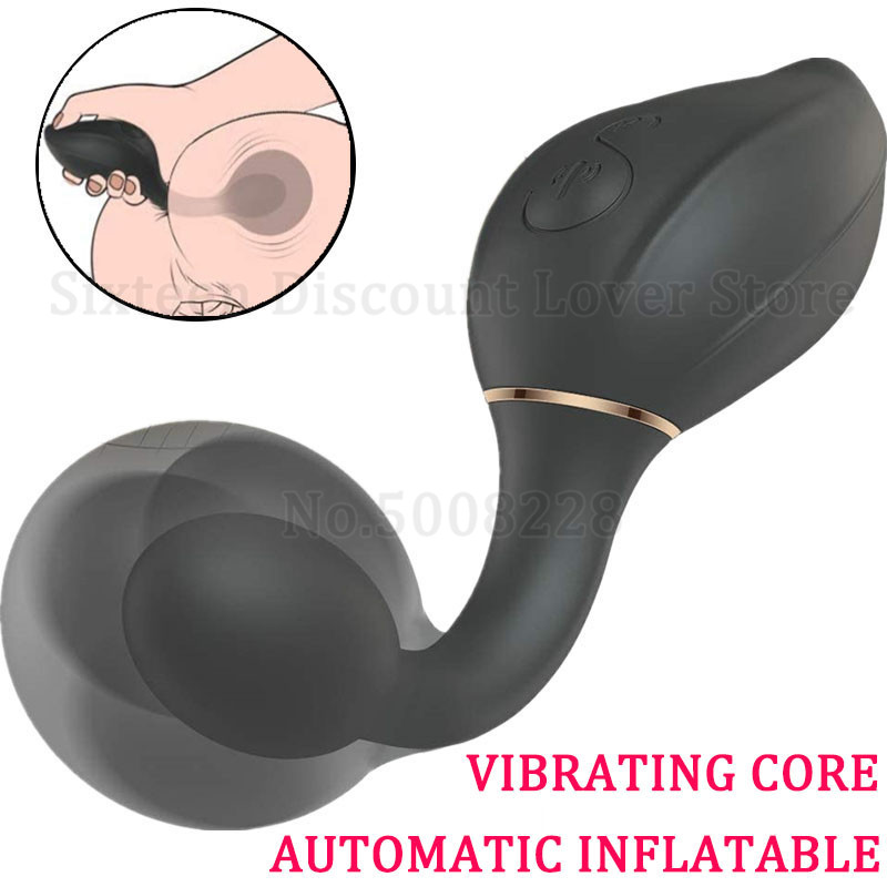 Sex Shop New Huge Inflatable Male Prostate Massager Vibrating Anal Plug Expansion Big Butt Plug Vibrator Anal Sex Toys For Men-image-733809412