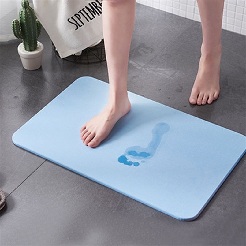 

Fast Drying Diatomite Earth Bath Mat 30*40cm Super Absorbent Carpet Bathroom Rug Non-Slip Bath Mats Rug Bathroom Mat Set Durable 211130