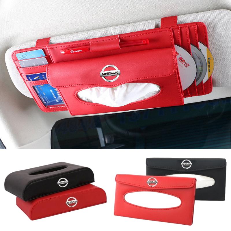 

Car Organizer Sun Visor Tissue Box Bag For Qashqai J11 J10 Juke Micra X Trail T32 Tiida Navara Note Teana J32 Almera Sentra