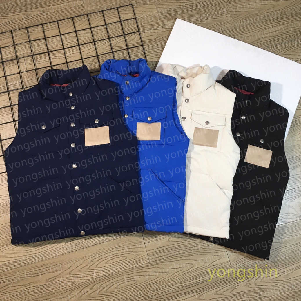 

Joint style Down jacket winter Lightweight vest coat men and women jackets warm clothes multiple colour Letter printing Button multi-pocket Designer Coats, Brown-letter